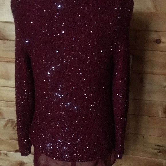 Maurice’s Dark Red Sparkly Sweater - Picture 3 of 5